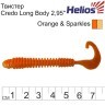 Твистер Helios Credo Long Body 2,95"/7,5 см, цвет Orange & Sparkles 12 шт HS-9-022 (78128)