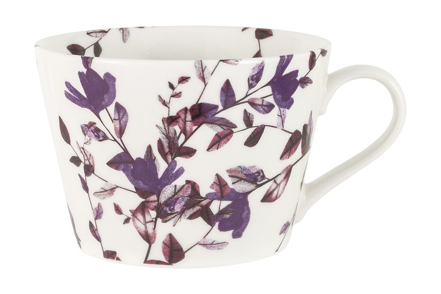 Кружка, 480 мл, фарфор N, белая, Лен, Magic flowers - HS5-TC478-A2004-C Home & Style