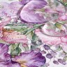 Фартук "ирисы",60х70 см 100% хлопок,белый,твил,пропитка Lefard (850-743-7)
