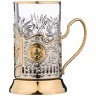 Набор никелированный с ч/п  "орден победы герб ссср" с хрустальным стаканом Кольчугинский Мельхиор (386-1038)