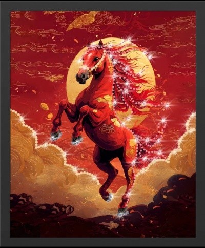 Картина Огненный император с кристаллами Swarovski (2455)