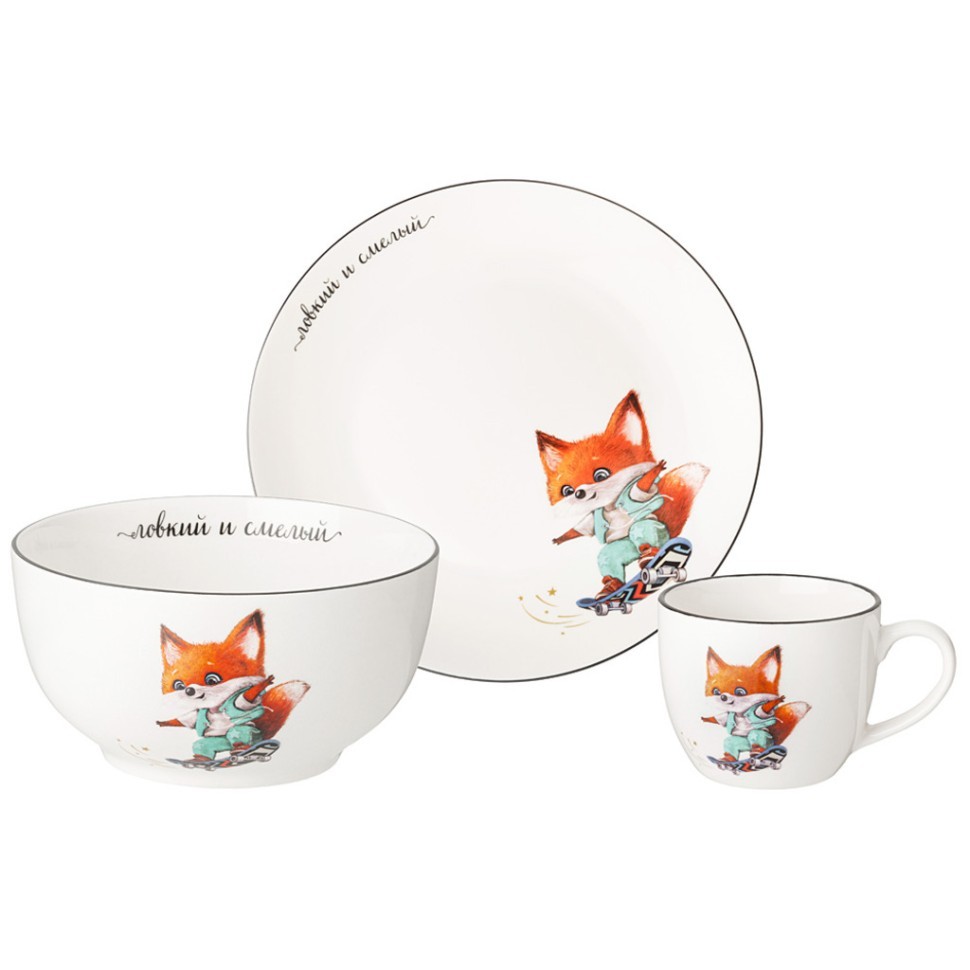 Набор посуды lefard ловкий и смелый, 3 пр.: салатник 470мл, тарелка 20см, кружка 220мл Lefard (260-945)