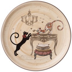 Тарелка "парижские коты" 21*21 см. высота=2,5 см. Agness (358-1744)