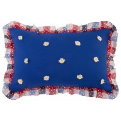 Подушка декоративная  "индиго" ,40х60см,100% хлопок,синий+клетка,синтипон SANTALINO (850-883-61)