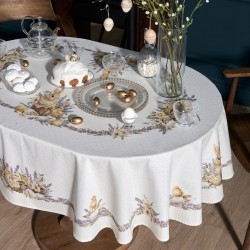 Скатерть овальная "лавандовая весна" 140х180см, 100% хлопок, твил c пропиткой Lefard (850-768-4) Скатерть овальная "лавандовая весна" 140х180см, 100% хлопок, твил c пропиткой Lefard (850-768-4)