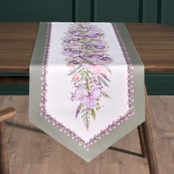 Дорожка "ирисы" 45х145см, 100% хлопок,твил c пропиткой белый Lefard (850-743-3)