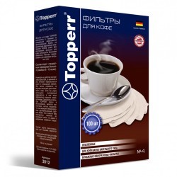 Фильтр TOPPERR №4 для кофеварок бумажный отбеленный 100 штук 3012 456418 (1) (94165)