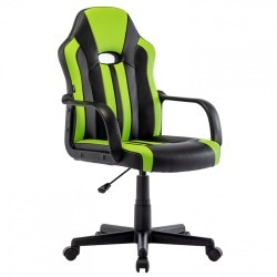 Кресло компьютерное BRABIX Stripe GM-202 экокожа черное/зеленое 532511 (1) (94582)