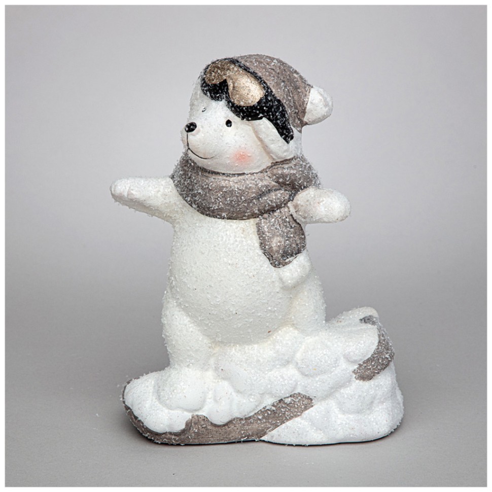 Фигурка "белый мишка на сноуборде" 11,5*6,5*15,5 см Lefard (248-171)