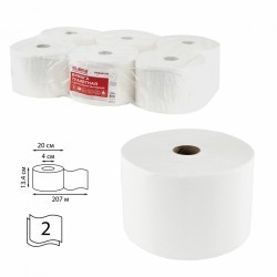 Бумага туалетная с центр выт 207 м LAIMA Сист T8 PREMIUM 2-сл белая к-т 6 рул 112514 (1) (92535)