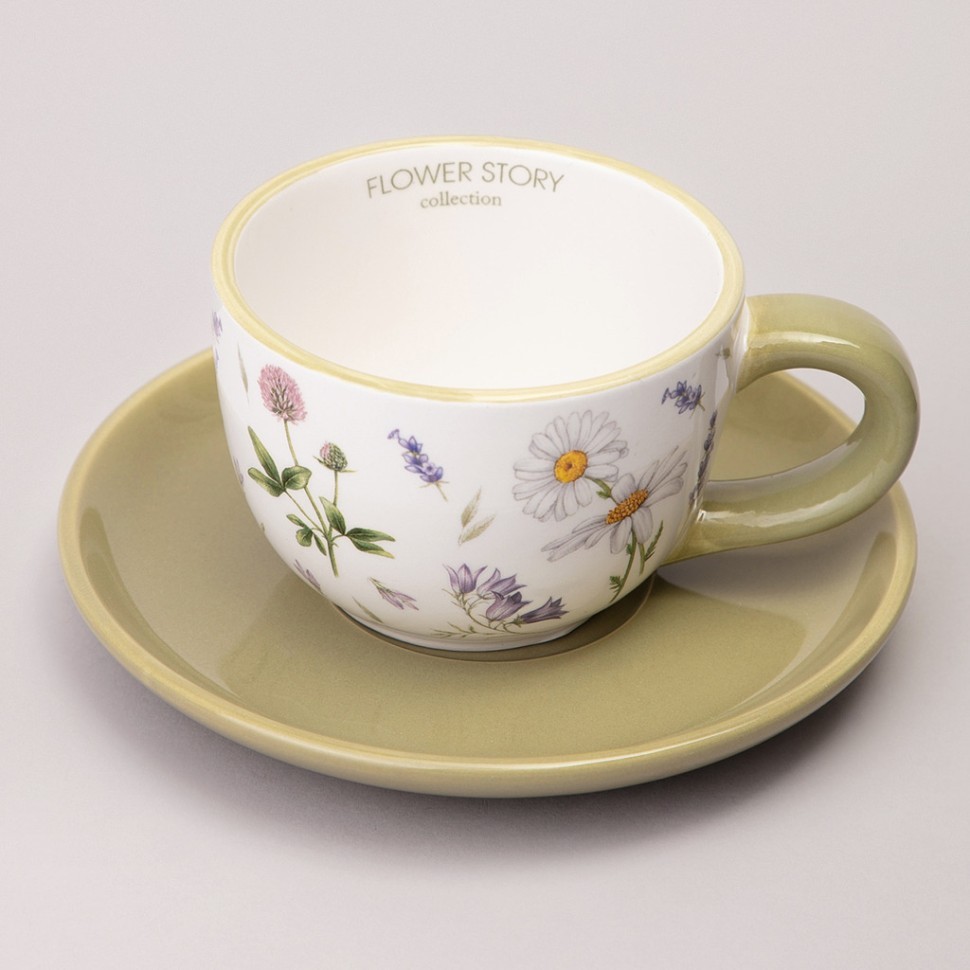 Чайная пара agness "flower story" 15*7 см 220 мл Agness (358-2178)