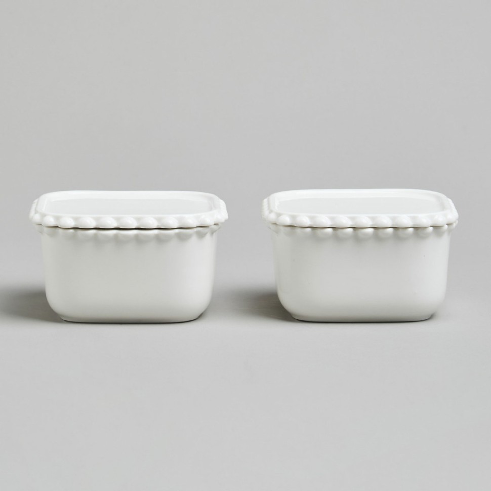 Набор икорниц lefard "pearl" с крышками 2 шт. квадрат. 10*5,5 см 200 мл Lefard (761-179)