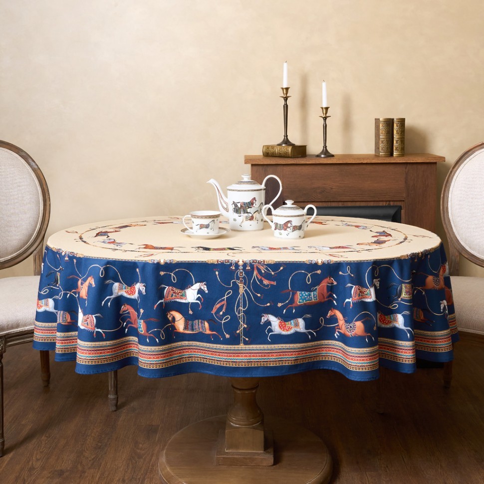 Скатерть овальная "passage"140х180см ,бежевый, 100% хлопок,твил, пропитка Lefard (850-758-4)