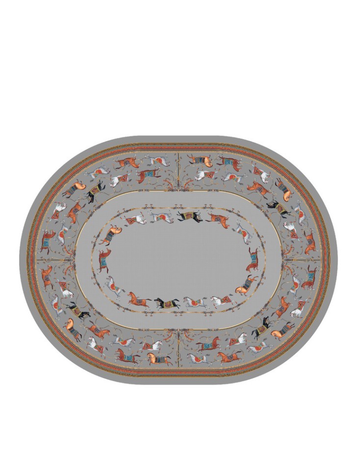 Скатерть  овальная  "passage" ,140х180см, 100% хлопок,твилл c пропиткой, серый Lefard (850-761-4)