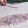 Дорожка "ирисы" 45х215см, 100% хлопок,твил c пропиткой белый Lefard (850-743-31)