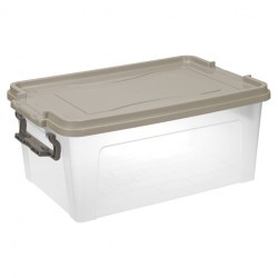 Ящик 25 л с крышкой на защелках для хранения 24х48х32 см пластик. прозрачный IDEA 530653 (1) (89922)