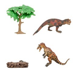 Динозавры и драконы для детей серии "Мир динозавров": тираннозавр, велоцираптор (набор фигурок из 4 предметов) (MM216-075)