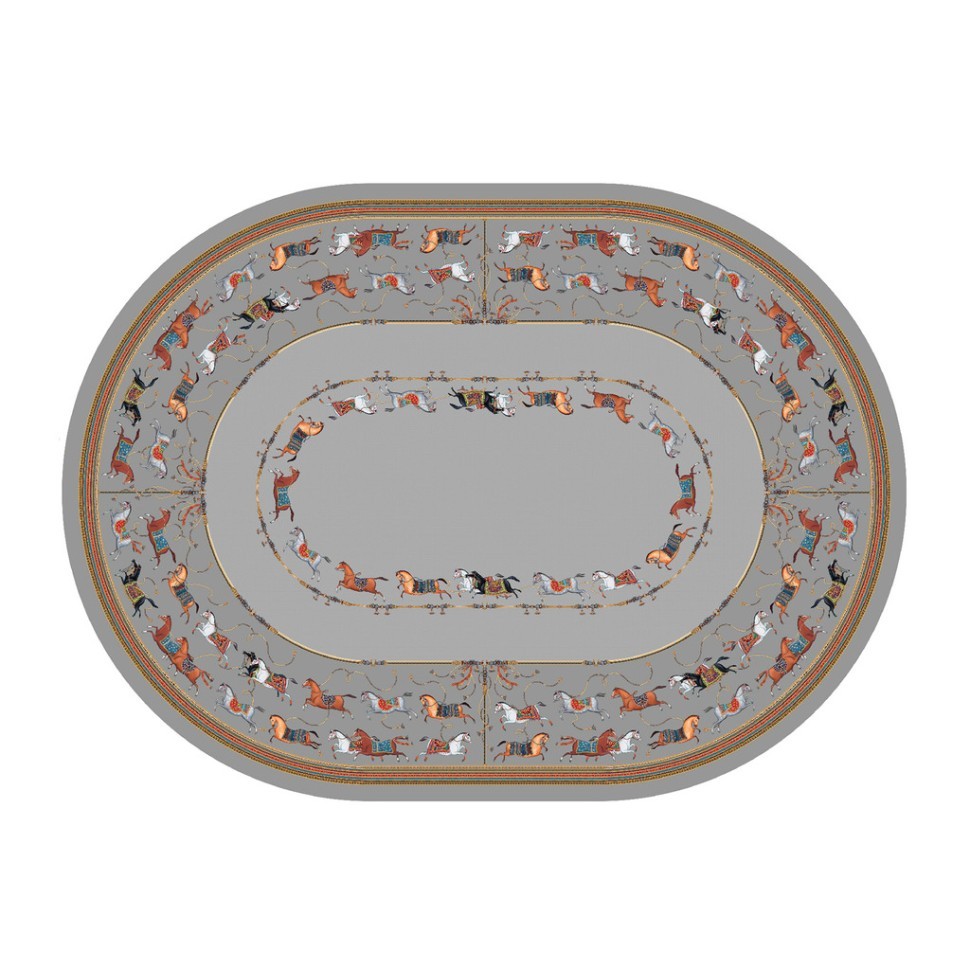 Скатерть  овальная  "passage" ,160х220см, 100% хлопок,твил c пропиткой, серый Lefard (850-761-41)