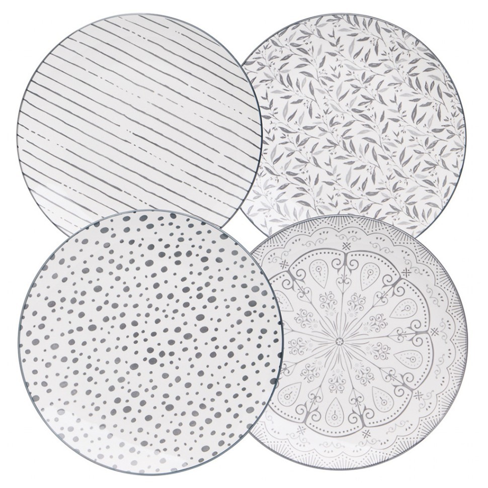 Набор тарелок обеденных bronco "dreams" из 4 шт. диаметр=27 см Bronco (582-123-1)