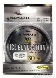 Леска Namazu Ice Generation, 30 м, 0,12 мм, до 1,29 кг, прозрачная NIG30-0,12 (71034)