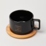 Чайная пара lefard black 300 мл с бамбуковым блюдцем (153-961) 