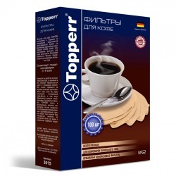 Фильтр TOPPERR №2 для кофеварок бумажный неотбеленный 100 штук 3015 456420 (1) (94167)