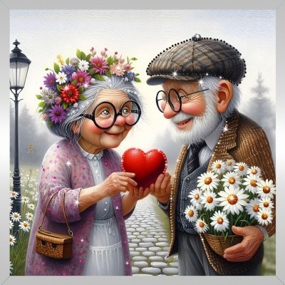 Картина ОДНА ЛЮБОВЬ НА ДВОИХ с кристаллами Swarovski (3187)