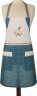 Фартук "гуси" , вышивка, кружево, синий, горох , 100% хлопок SANTALINO (850-820-7)