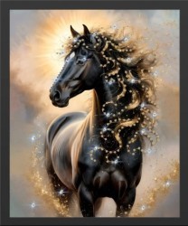 Картина Тьма, освещенная золотом с кристаллами Swarovski (2437)