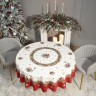 Скатерть круглая "морозко.снегири" 190см ,красный, 100% хлопок, твил, с пропиткой Lefard (850-745-22)
