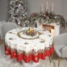 Скатерть круглая "морозко.снегири" 190см ,красный, 100% хлопок, твил, с пропиткой Lefard (850-745-22)