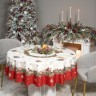 Скатерть круглая "морозко.снегири" 190см ,красный, 100% хлопок, твил, с пропиткой Lefard (850-745-22)