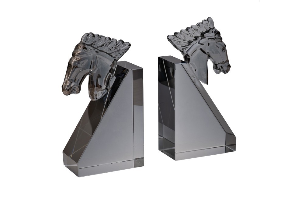 Держатели для книг "Кони" серые 2 шт., 11.5*6*21.5см. (TT-00016074)