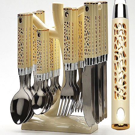 Набор 25пр ложки/вилки на подставке МВ (22018)