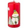 Свеча декоративная столбик "счастливый снеговик" диаметр 6 см высота 12 см Adpal (348-809)