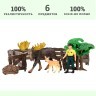 Игрушки фигурки в наборе серии "На ферме", 6 предметов (рейнджер, лось, олененок ограждение-загон, дерево, камень) (ММ205-033)