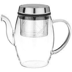 Заварочный чайник со стекл. фильтром  800 мл, жаропрочное стекло Agness (884-047)