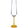 Набор бокалов для шампанского "sandra sprayed gold" из 6 шт. 200 мл. высота=25 см. (кор=8набор.) Bohemia Crystal (674-724)
