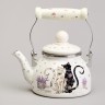Чайник agness эмалированный со съемным фильтром из нжс серия "lavender cats", 0,85 л Agness (943-070)