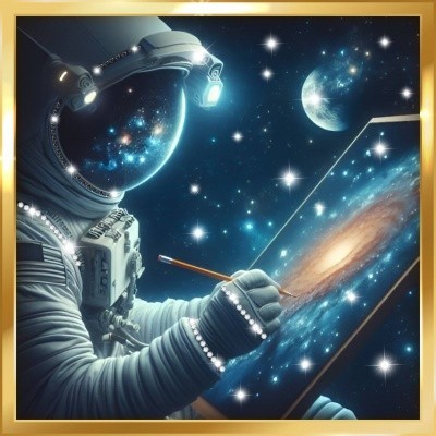 Картина Творец Вселенной с кристаллами Swarovski (3351)