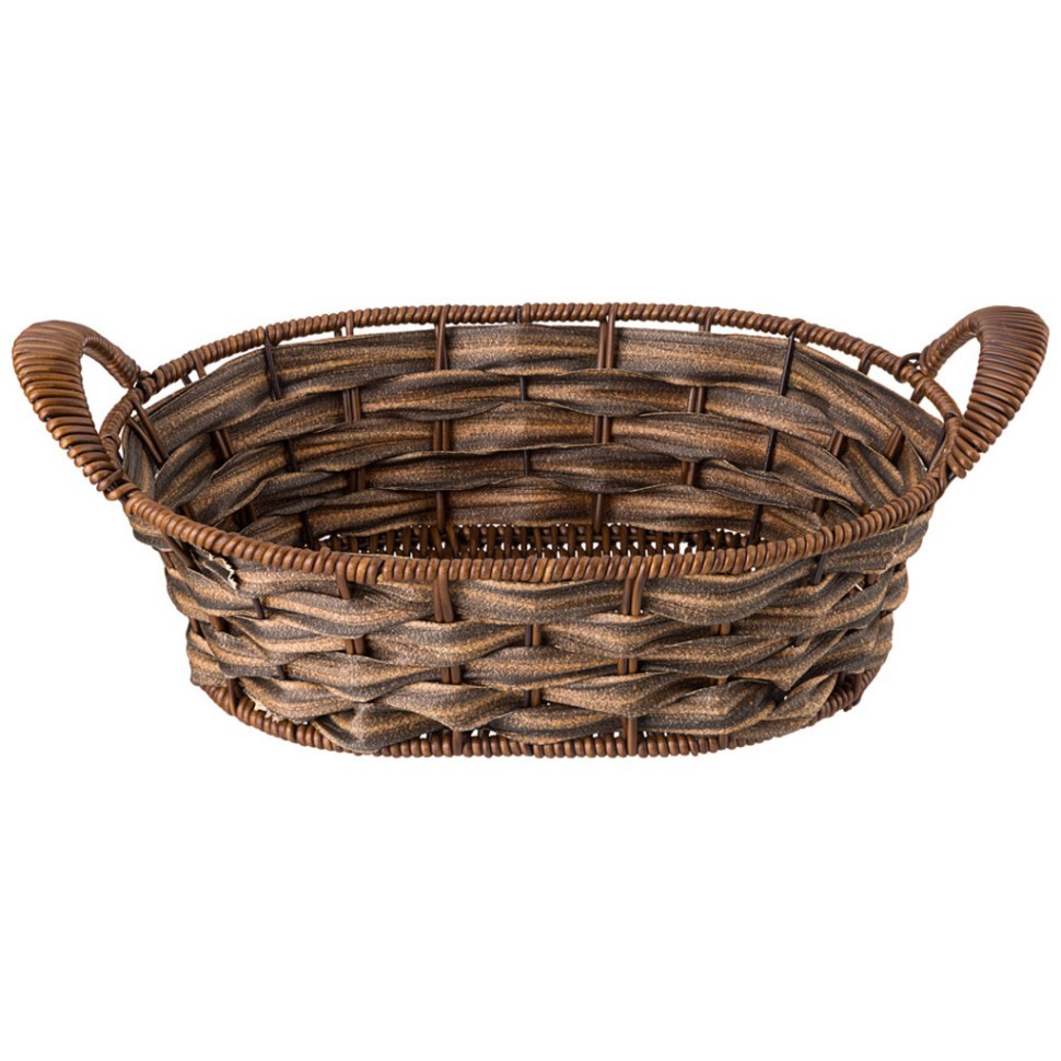 Корзинка с ручками коллекция "натурель" темное плетение 26х21х8/11 см Lefard (109-294)