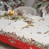 Скатерть "морозко.снегири" 140х300см ,красный, 100% хлопок,твил пропитка Lefard (850-745-25)
