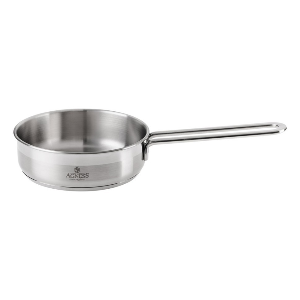 Сковорода agness professional 16х5 см, 0,9 л высококачественная нерж сталь 18/10 индукционное дно Agness (914-315)