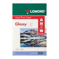 Фотобумага для струйной печати Lomond А4, 200 г/м2, 50 листов, односторонняя глянцевая 0102020 (65446)