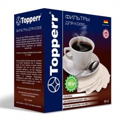 Фильтр TOPPERR №4 для кофеварок бумажный отбеленный 300 штук 3048 456423 (1) (94170)