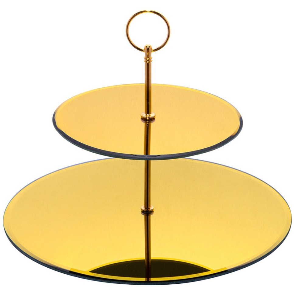 Блюдо сервировочное 2-х ярусное  "golden mirror" 19/30 см Agness (357-252)