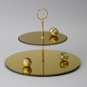 Блюдо сервировочное 2-х ярусное  "golden mirror" 19/30 см Agness (357-252)