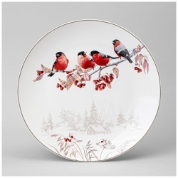 Тарелка обеденная lefard "лесная сказка" снегири 27 см Lefard (85-2068)