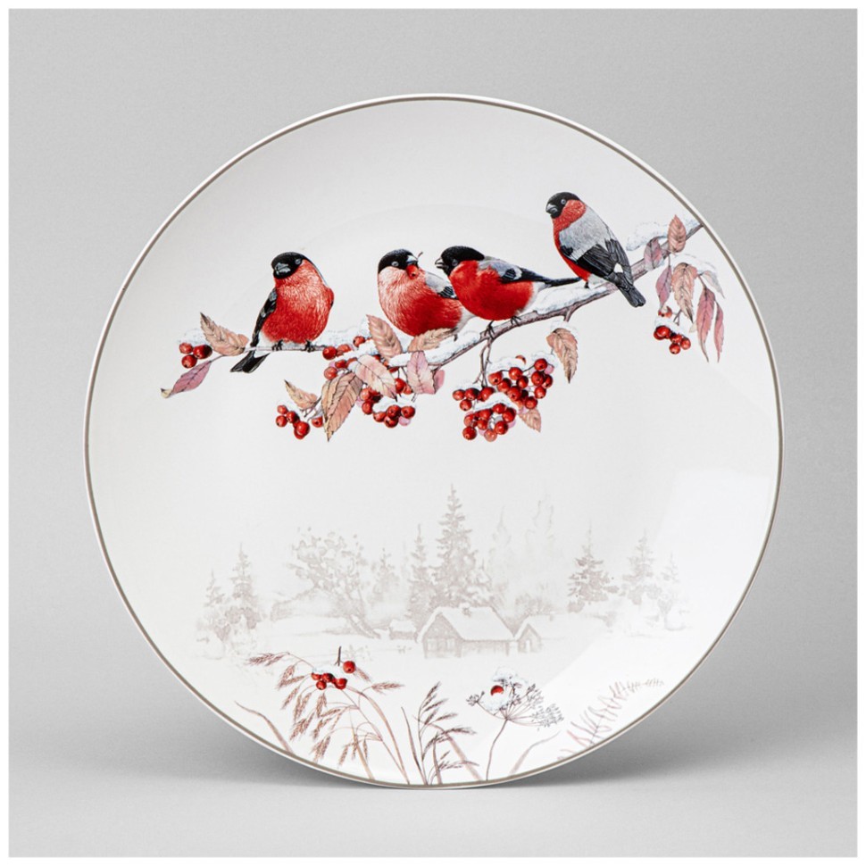 Тарелка обеденная lefard "лесная сказка" снегири 27 см Lefard (85-2068)