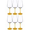 Набор бокалов для вина "sandra sprayed gold" из 6 шт. 450 мл. высота=25 см. (кор=8набор.) Bohemia Crystal (674-725)